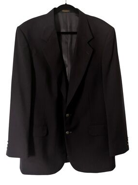 Oscar de la Renta Men’s Navy 100% Wool Gold‎ Buttons Sport Coat Size 44L